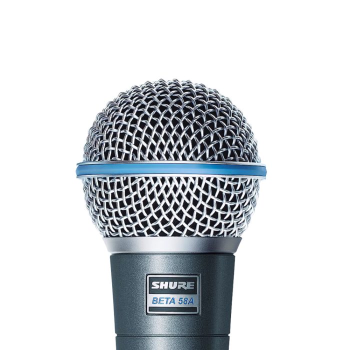 Close up of Grill of the Shure BETA58A Microphone