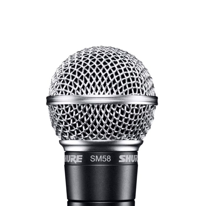 Close up of Grill of the Shure SM58 Microphone